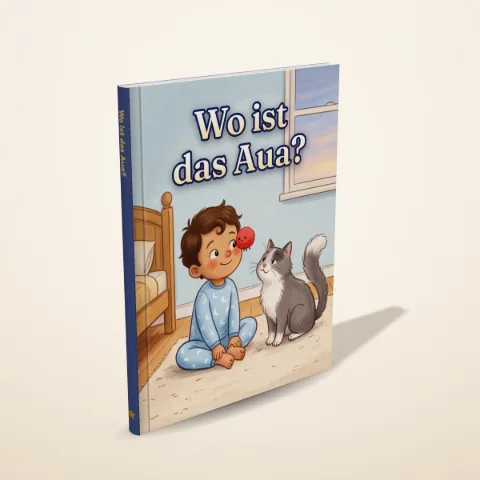 „Wo ist das Aua?“ als gedrucktes Hardcover-Bilderbuch