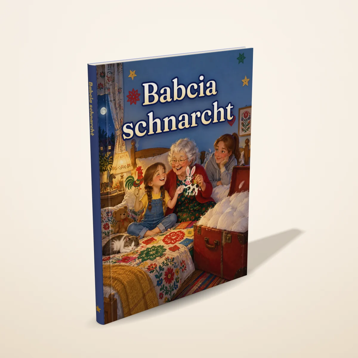 „Babcia schnarcht“ als gedrucktes Hardcover-Bilderbuch