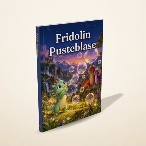 „Fridolin Pusteblase“ als gedrucktes Hardcover-Bilderbuch