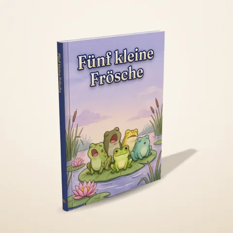 „Fünf kleine Frösche“ als gedrucktes Hardcover-Bilderbuch