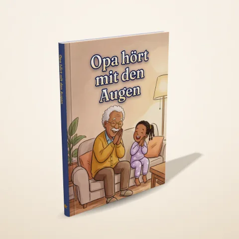 „Opa hört mit den Augen“ als gedrucktes Hardcover-Bilderbuch