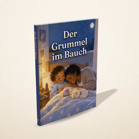 „Der Grummel im Bauch“ als gedrucktes Hardcover-Bilderbuch