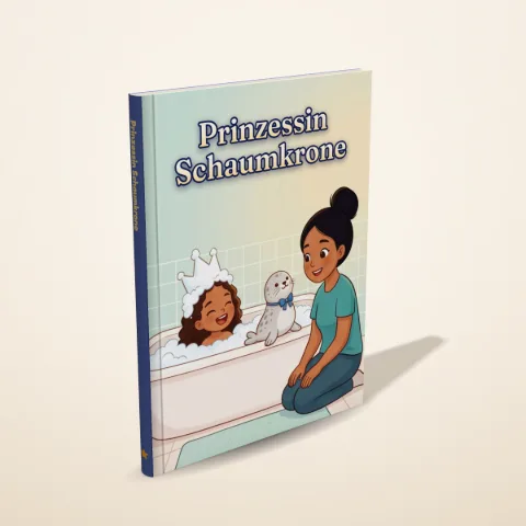 „Prinzessin Schaumkrone“ als gedrucktes Hardcover-Bilderbuch