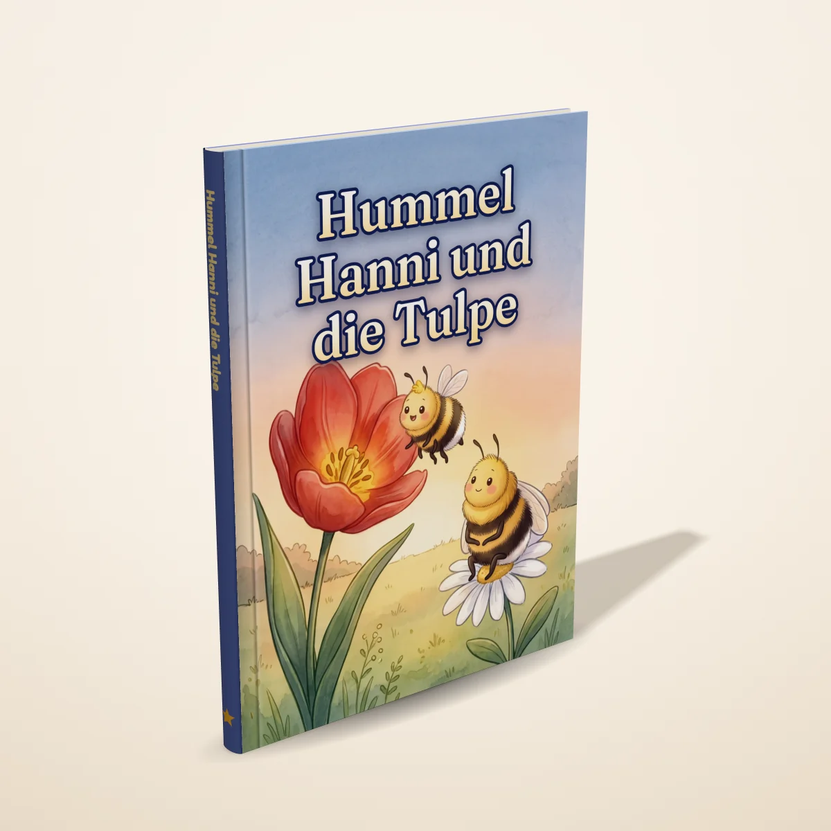 „Hummel Hanni und die Tulpe“ als gedrucktes Hardcover-Bilderbuch