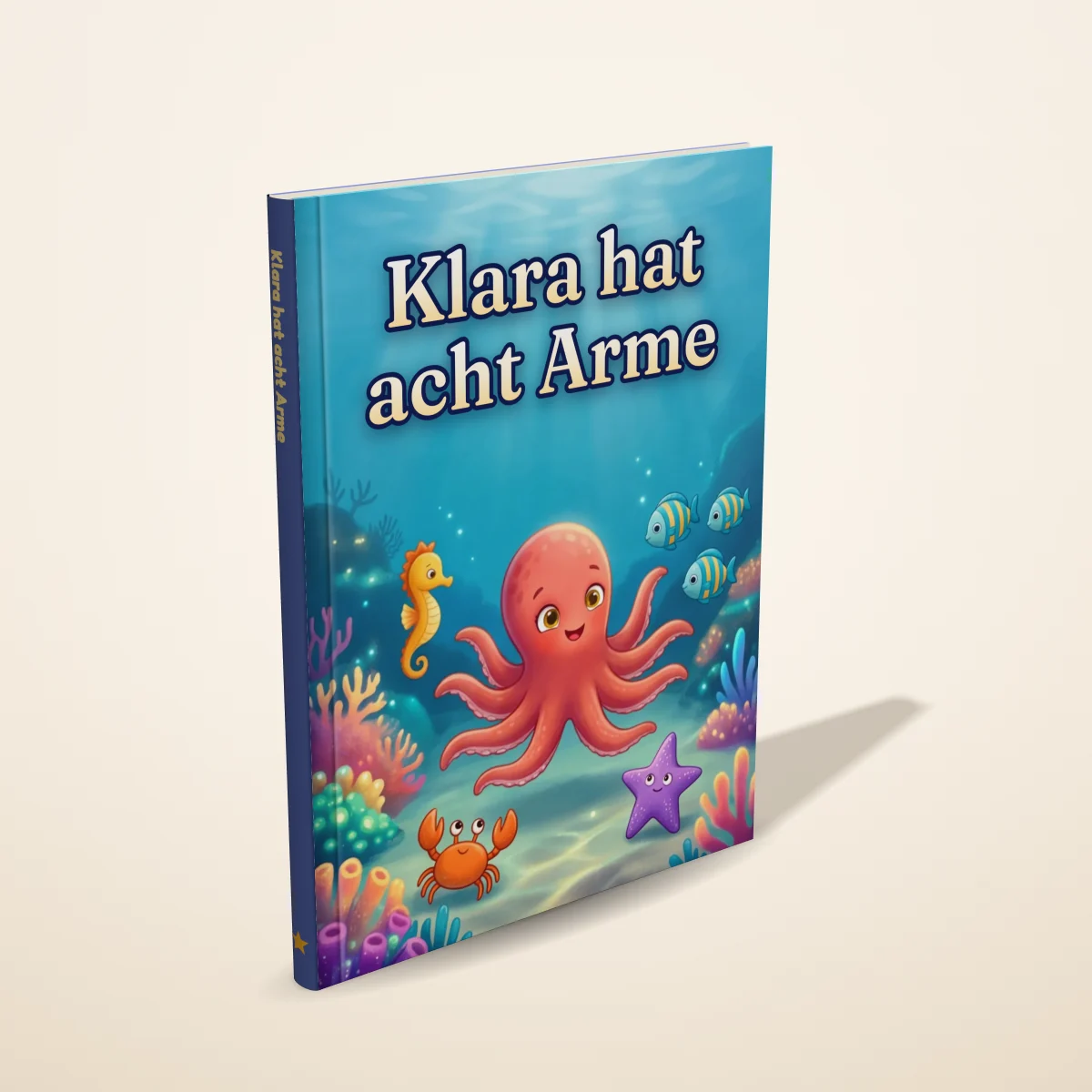 „Klara hat acht Arme“ als gedrucktes Hardcover-Bilderbuch