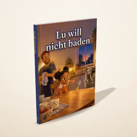 „Lu will nicht baden“ als gedrucktes Hardcover-Bilderbuch
