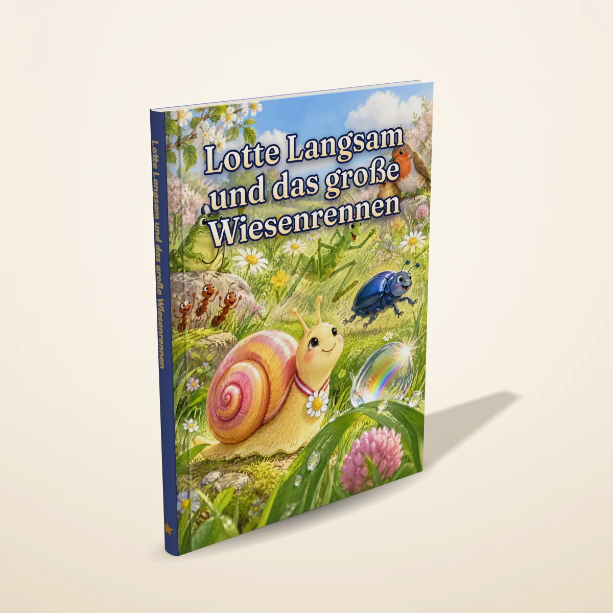 „Lotte Langsam und das große Wiesenrennen“ als gedrucktes Hardcover-Bilderbuch