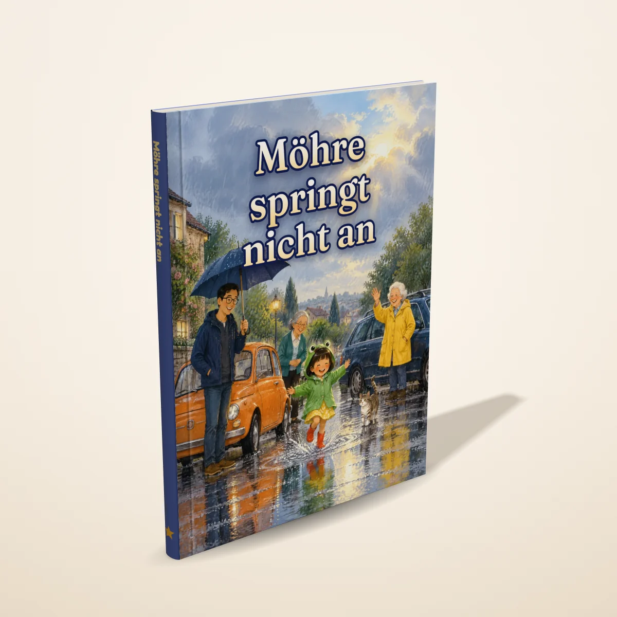 „Möhre springt nicht an“ als gedrucktes Hardcover-Bilderbuch