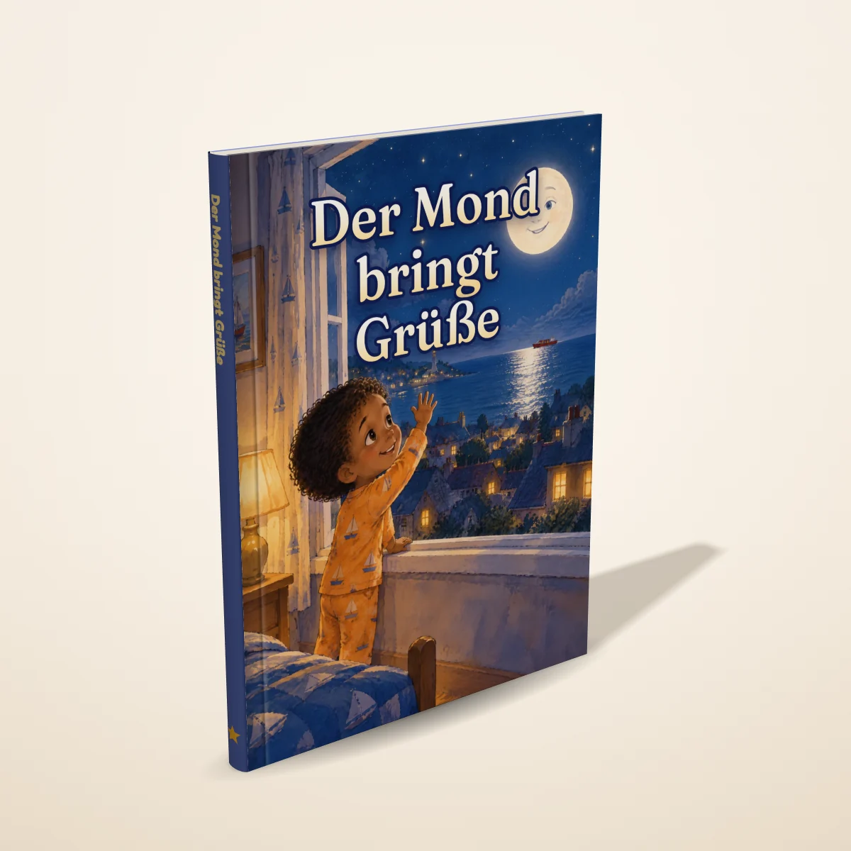 „Der Mond bringt Grüße“ als gedrucktes Hardcover-Bilderbuch