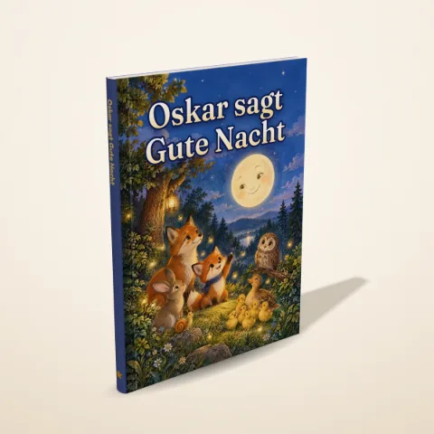 „Oskar sagt Gute Nacht“ als gedrucktes Hardcover-Bilderbuch