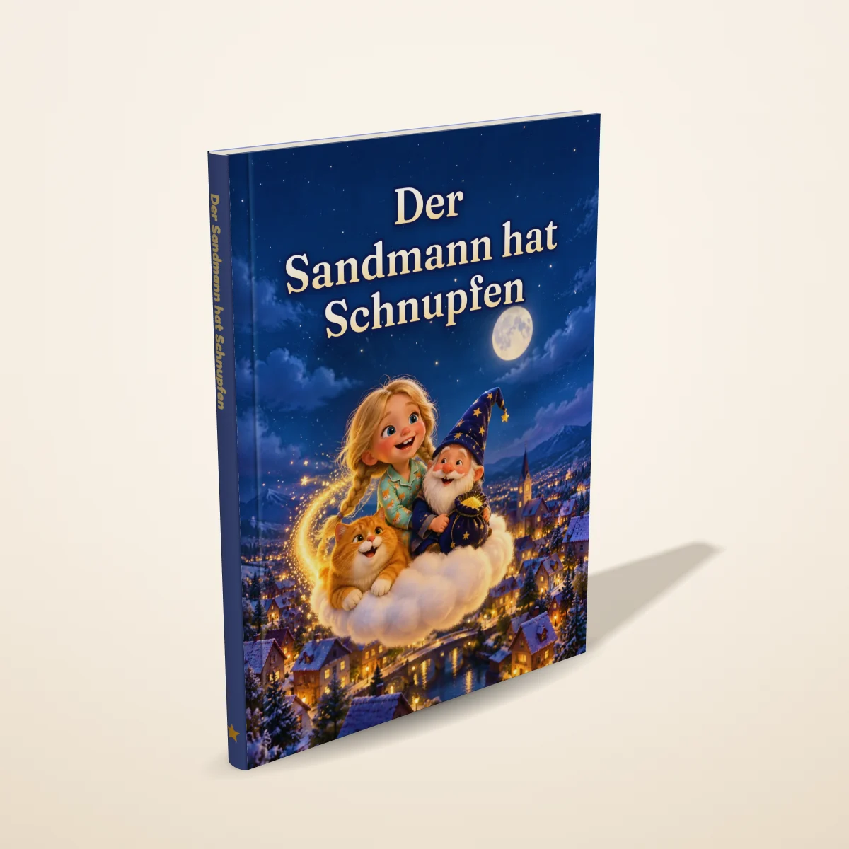 „Der Sandmann hat Schnupfen“ als gedrucktes Hardcover-Bilderbuch