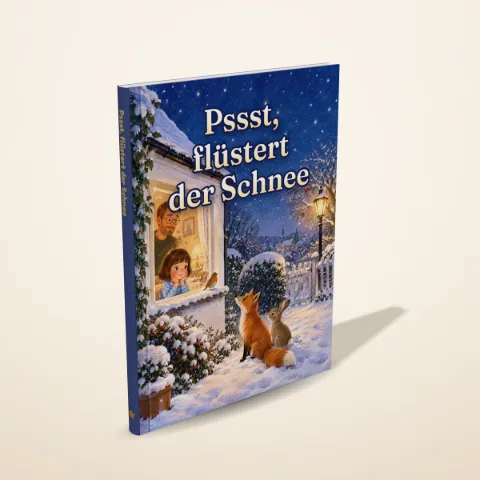 „Pssst, flüstert der Schnee“ als gedrucktes Hardcover-Bilderbuch