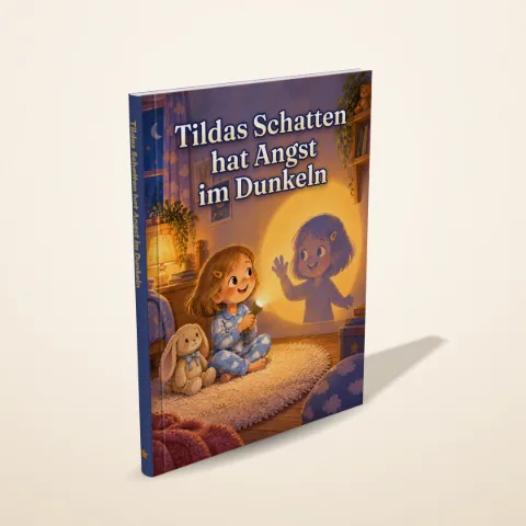 „Tildas Schatten hat Angst im Dunkeln“ als gedrucktes Hardcover-Bilderbuch