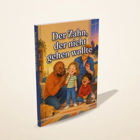„Der Zahn, der nicht gehen wollte“ als gedrucktes Hardcover-Bilderbuch