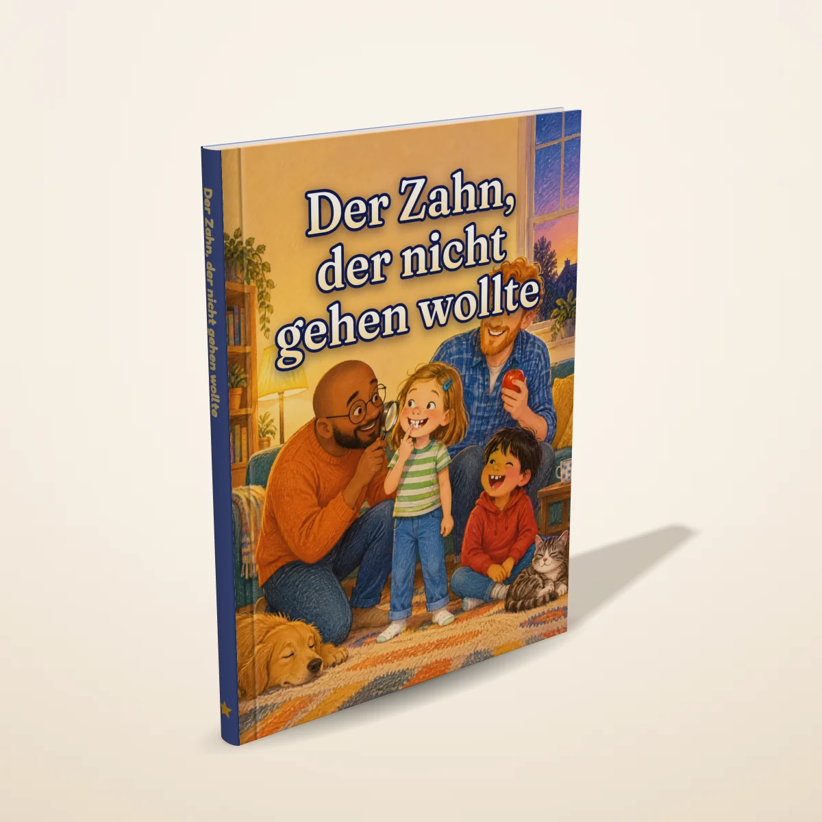 „Der Zahn, der nicht gehen wollte“ als gedrucktes Hardcover-Bilderbuch
