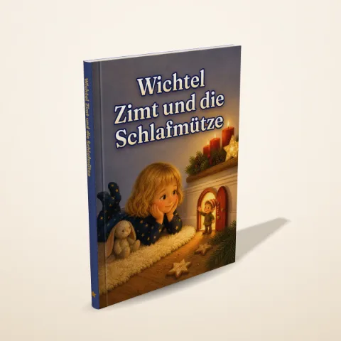 „Wichtel Zimt und die Schlafmütze“ als gedrucktes Hardcover-Bilderbuch