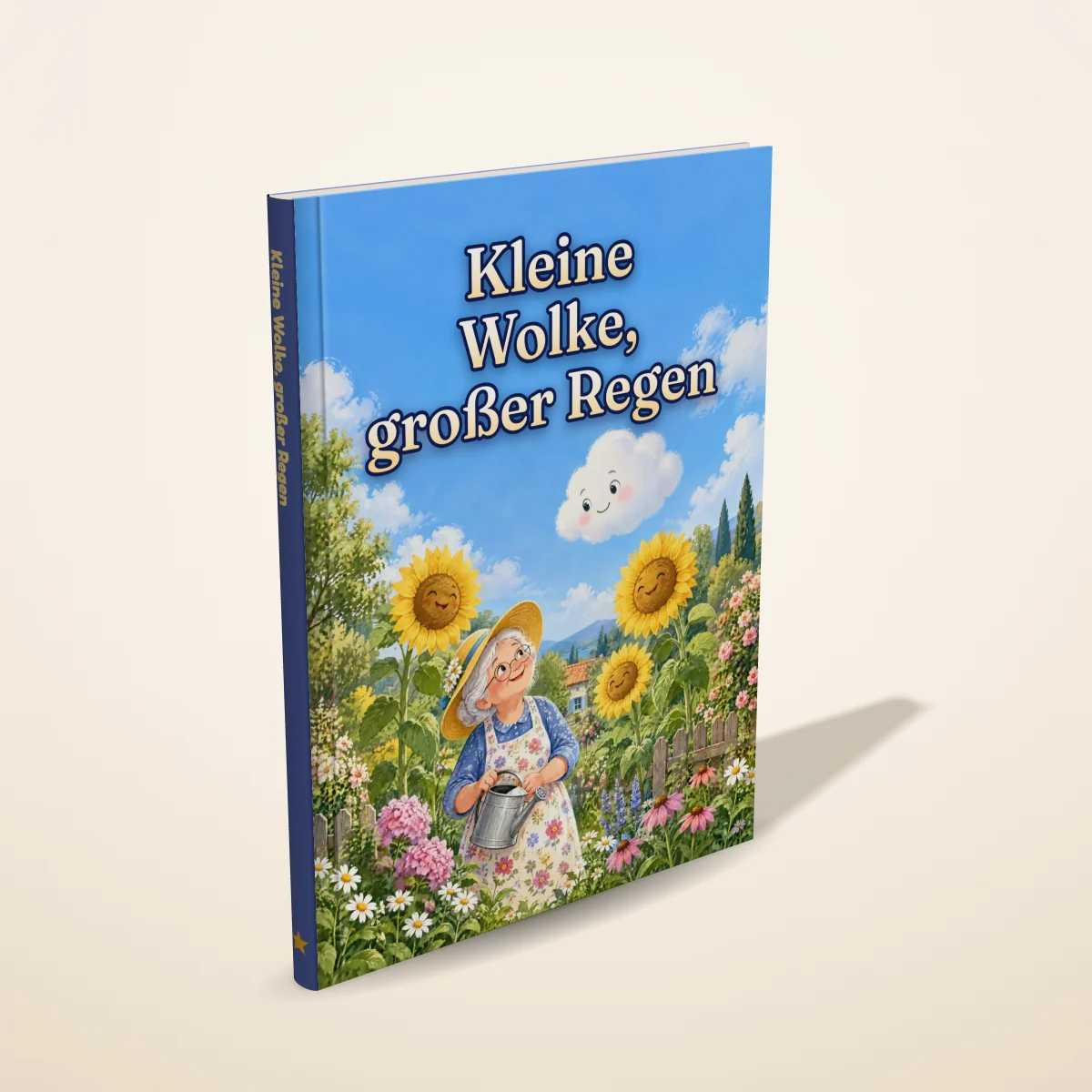 „Kleine Wolke, großer Regen“ als gedrucktes Hardcover-Bilderbuch